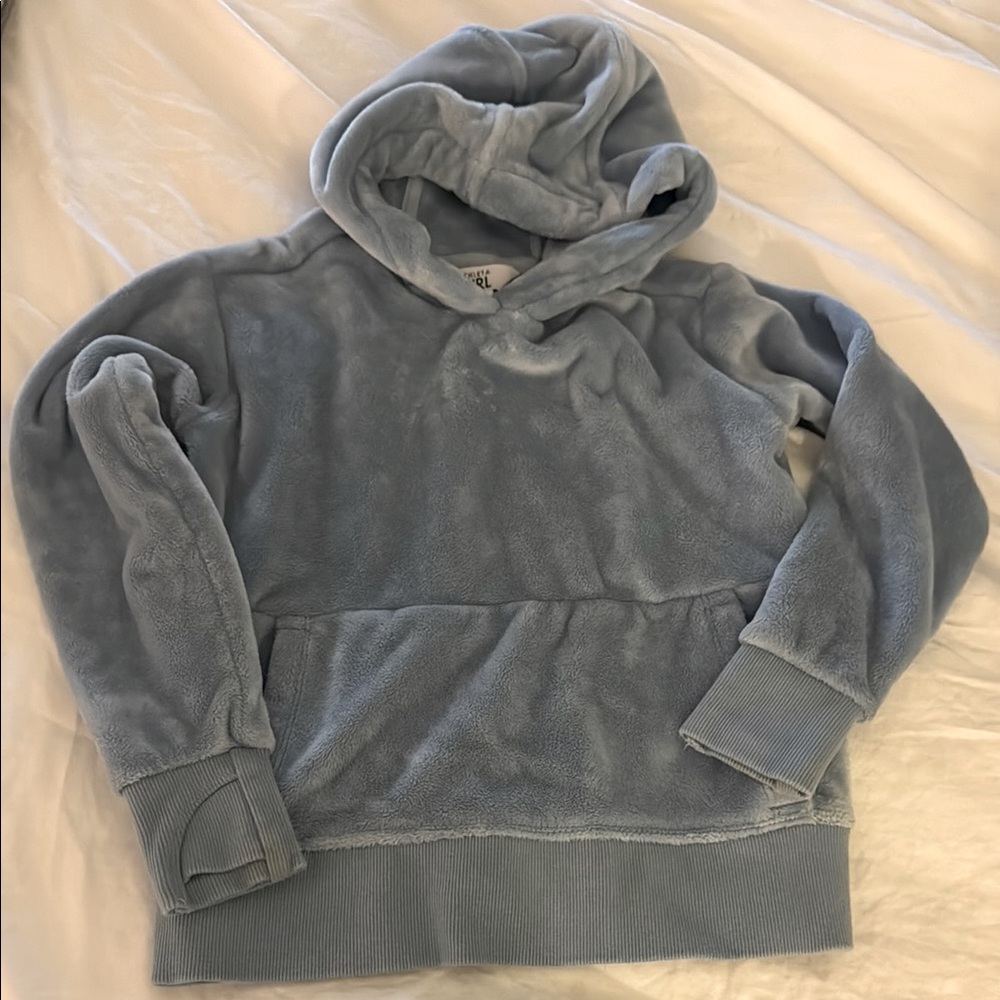 Athleta Girl Velvety soft hoodie size Xs (6), light blue